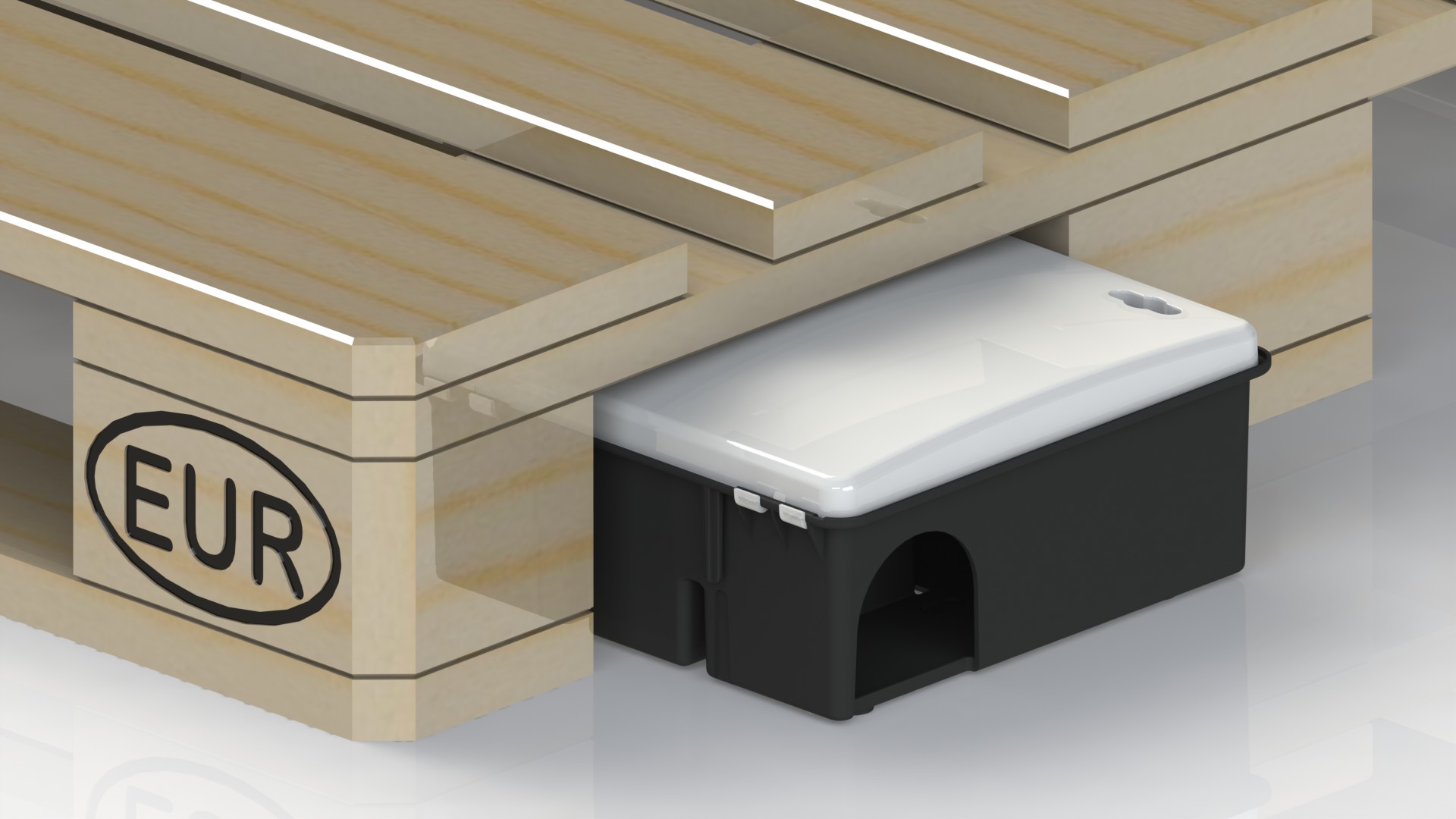 MUPLA702ITUV – Rat bait box to be placed under EUR pallets, transparent - Image 2