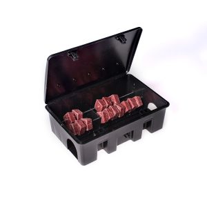 MUBCM009ITFE – Compact rat bait box with horizontal skewer, black
