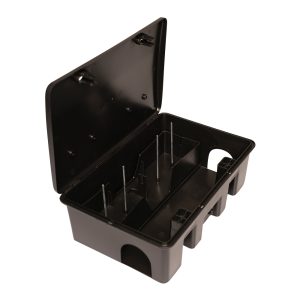 MUBCM301ITFE – Compact rat bait box with skewers, black