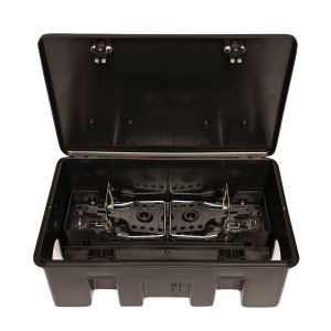 MUBCM303ITFE – Compact rat bait box with rat snap trap, black