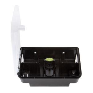 MUPLA102ITUV – Rat bait box with lid opening to one side, transparent