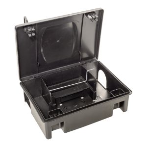 MUPLA703ITFE – Rat bait box with elevated lid to be placed under EUR pallets, black