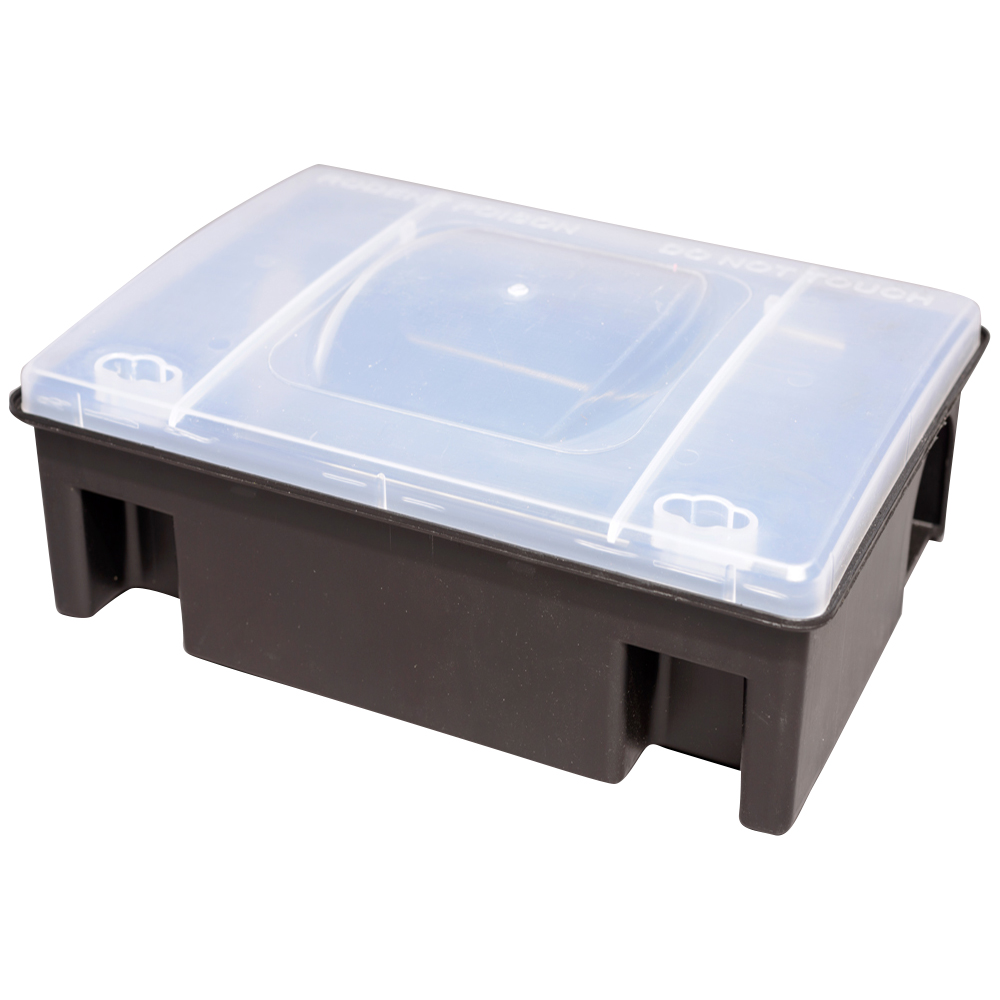 MUPLA704ITUV – Rat bait box with elevated lid to be placed under EUR pallets, transparent