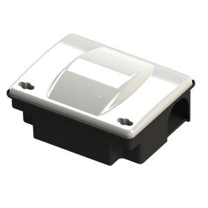 MUPLA904ITUV – Compact rat bait box with elevated lid, transparent